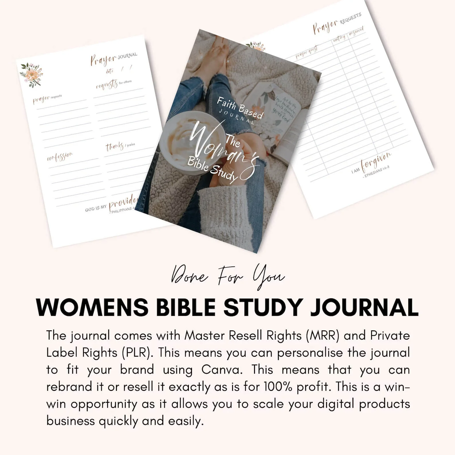 🌸 Editable Women's Faith-Based Journal | Devotional Journal & Bible Study Guide |  WITH RESELL RIGHTS - Image 4
