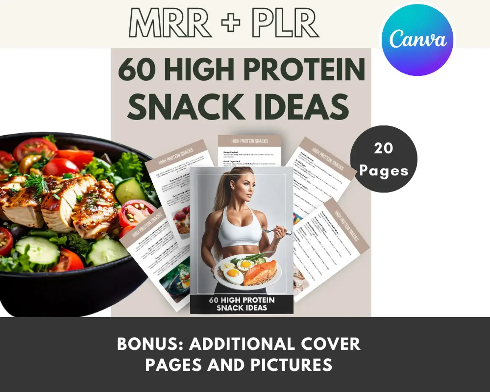 60 High Protein Recipe Book with Resell Rights | Printable & Editable - Image 6