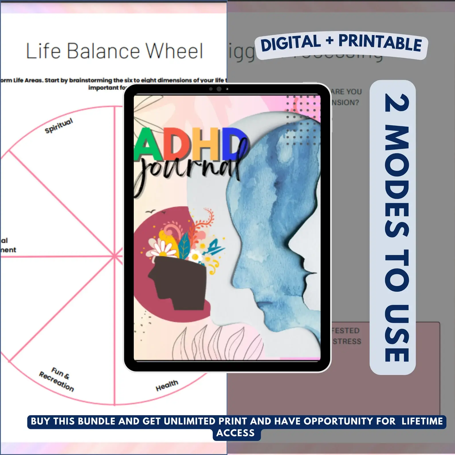 All in One ADHD Digital Planner for Goodnotes, iPad & Phone + Bonus ADHD Notion Template - Image 5