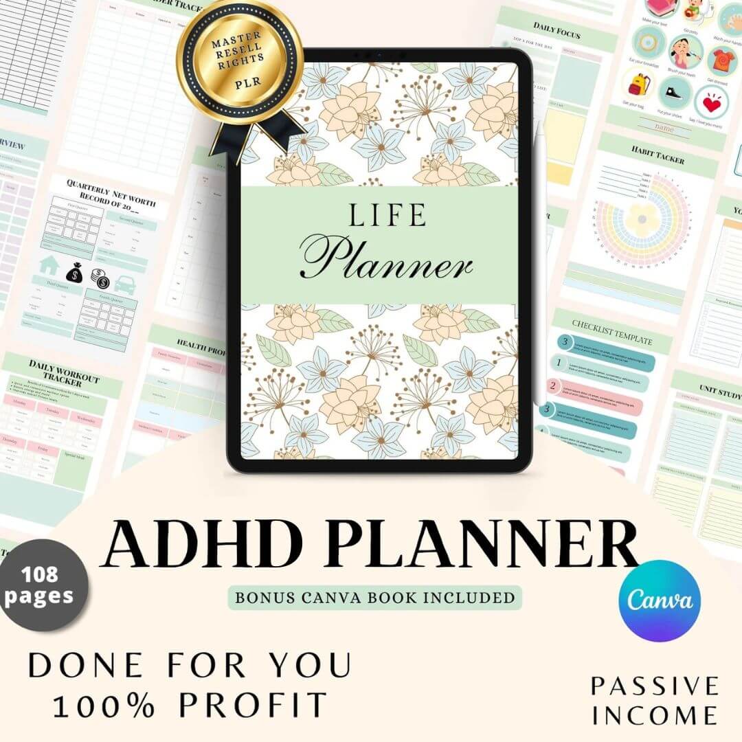 All in One ADHD Digital Planner for Goodnotes, iPad & Phone + Bonus ADHD Notion Template - Image 8